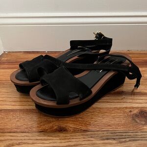 Black Kensie Wedge Sandals